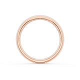 Rounded Satin Finish Black Diamond Wedding Band in 18kt Rose Gold