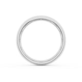 Rounded Satin Finish Black Diamond Wedding Band in Platinum