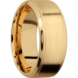 14K Yellow Gold + Satin , Polish Finish