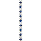 Bezel-Set Sapphire & Diamond Tennis Bracelet in Platinum