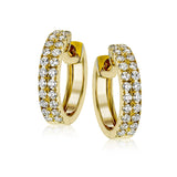 Huggie Hoop Earrings in 18k Gold with Diamonds