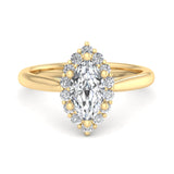 Marquise Halo Engagement Ring