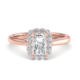 Radiant Halo Engagement Ring