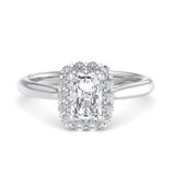 Radiant Halo Engagement Ring