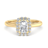 Radiant Halo Engagement Ring