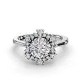 Round Halo Engagement Ring