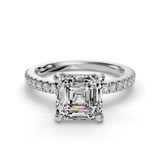 Asscher Halo Engagement Ring