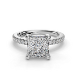 Princess Halo Engagement Ring