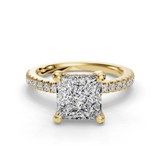 Princess Halo Engagement Ring