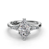 Marquise Side Stone Engagement Ring
