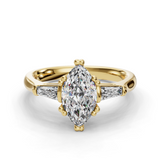 Marquise Side Stone Engagement Ring