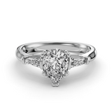 Pear Side Stone Engagement Ring