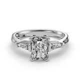 Radiant Side Stone Engagement Ring