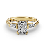 Radiant Side Stone Engagement Ring