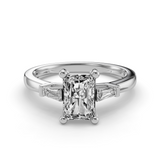 Radiant Three Stone Engagement Ring