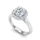 Aria Dainty Floral Style Halo Engagement Ring