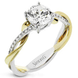 Round-cut Engagement Ring in 18k Gold with Diamonds
