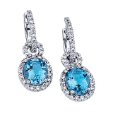 Aquamarine Earrings in 18k Gold with Diamonds - Simon G. Jewelry