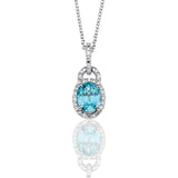 Aquamarine Pendant in 18k Gold with Diamonds - Simon G. Jewelry