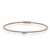 Beaded Bangle in 18k Gold with Diamonds - Simon G. Jewelry