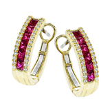 Color Earring in 18k Gold with Diamonds
