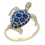 Color Ring in 14k Gold with Diamonds - Simon G. Jewelry