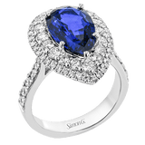 Color Ring in 18k Gold with Diamonds - Simon G. Jewelry