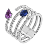 Color Ring in 18k Gold with Diamonds - Simon G. Jewelry