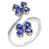 Color Ring In 18k Gold With Diamonds - Simon G. Jewelry