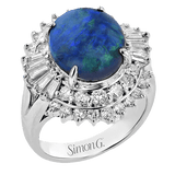 Color Ring in Platinum with Diamonds - Simon G. Jewelry