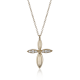 Cross Pendant Necklace in 18k Gold with Diamonds