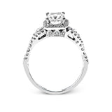 Emerald - Cut Halo Engagement Ring In 18k Gold With Diamonds - Simon G. Jewelry