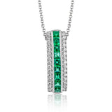 Emerald Pendant in 18k Gold with Diamonds - Simon G. Jewelry