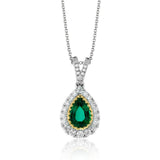 Emerald Pendant in 18k Gold with Diamonds - Simon G. Jewelry