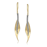 Fallen Leaves Drop Earrings in 18k Gold with Diamonds - Simon G. Jewelry