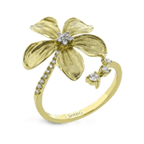 Flower Fashion Ring In 18k Gold With Diamonds - Simon G. Jewelry