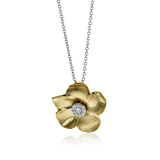 Flower Pendant Necklace in 18k Gold with Diamonds - Simon G. Jewelry