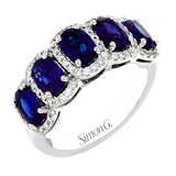 Gemstone Color Ring in 18k Gold with Diamonds & Sapphires - Simon G. Jewelry
