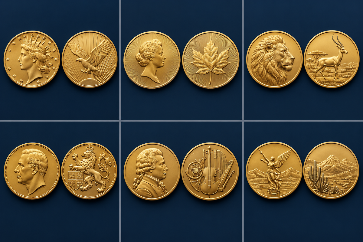 Visual guide to gold coin families evaluated by Charleston Alexander