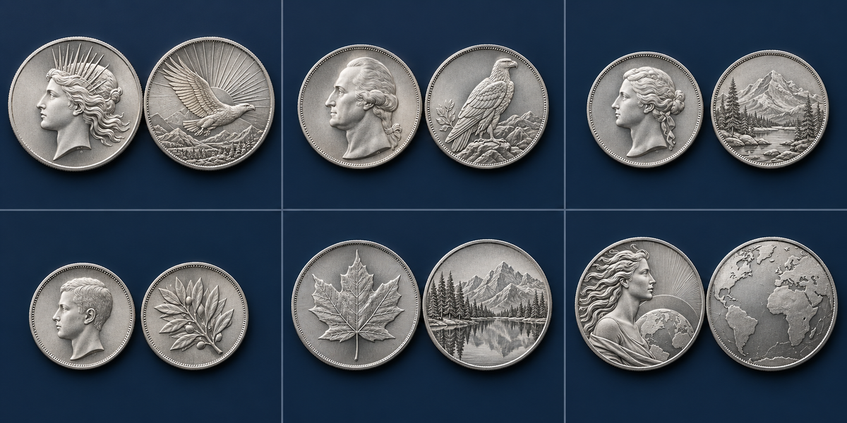 Visual guide to silver coin families evaluated by Charleston Alexander