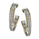 Hoop Earring in 18k Gold with Diamonds - Simon G. Jewelry