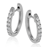 Hoop Earrings in 18K Gold with Diamonds