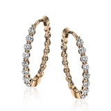 Hoop Earrings in 18k Gold with Diamonds - Simon G. Jewelry
