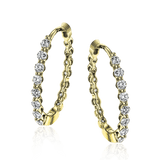 Hoop Earrings in 18k Gold with Diamonds - Simon G. Jewelry