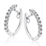 Hoop Earrings in 18k Gold with Diamonds - Simon G. Jewelry
