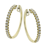 Hoop Earrings in 18K Gold with Diamonds - Simon G. Jewelry