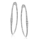 Hoop Earrings in 18k Gold with Diamonds - Simon G. Jewelry