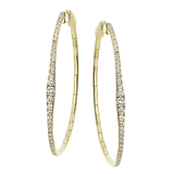 Hoop Earrings in 18k Gold with Diamonds - Simon G. Jewelry