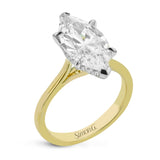 Marquise-cut Hidden Halo Engagement Ring in 18k Gold with Diamonds