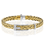 Men's Buckle Bracelet In 18k Gold With Diamonds - Simon G. Jewelry